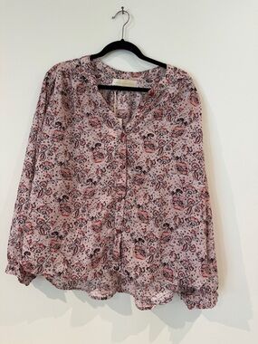 Natalie Martin size L Tolan Shirt heirloom rose print